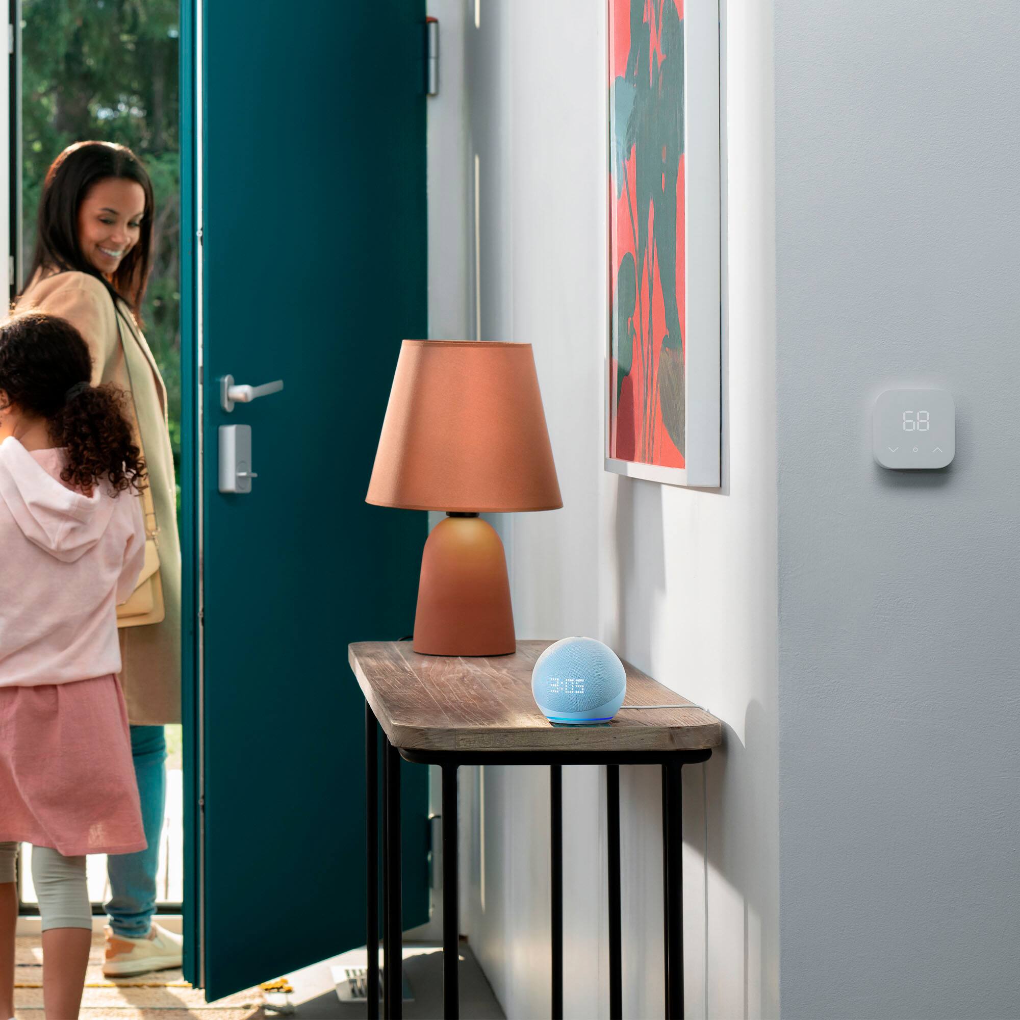 Alt View 15. Amazon - Echo Dot with Clock (5th Gen, 2022 Release) Smart Speaker with Alexa - Glacier White.