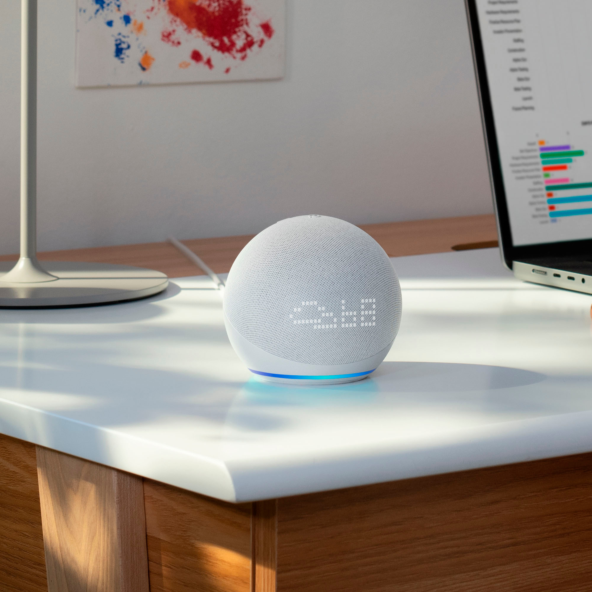 2022 5th Gen Echo Dot Smart Speaker with Clock & Alexa - Glacier White - Each