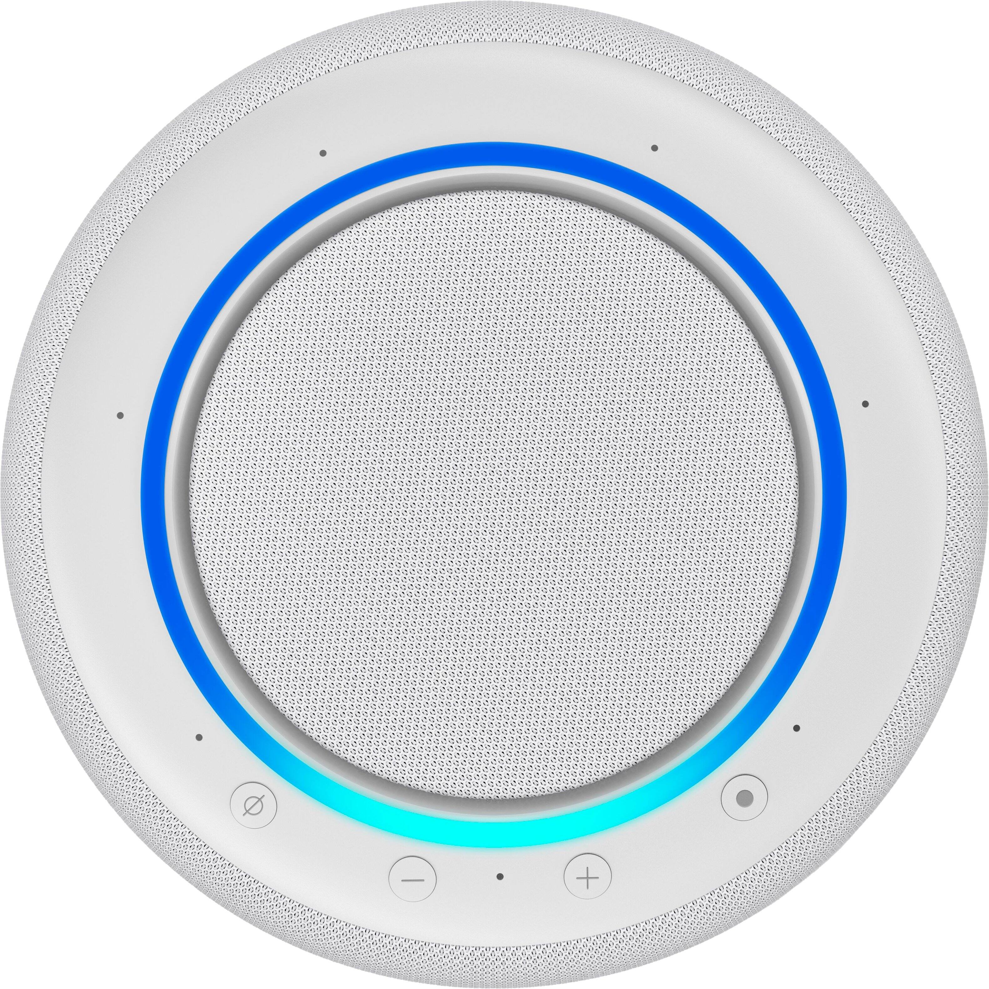 Alt View 1. Amazon - Echo Studio Hi-Res 330W Smart Speaker with Dolby Atmos and Spatial Audio Processing Technology and Alexa - Glacier White.