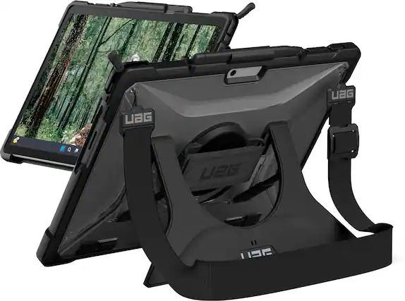 Front. UAG - Microsoft Surface Pro 10/9 Next Plasma w/ Hand & Shoulder Strap - Clear.