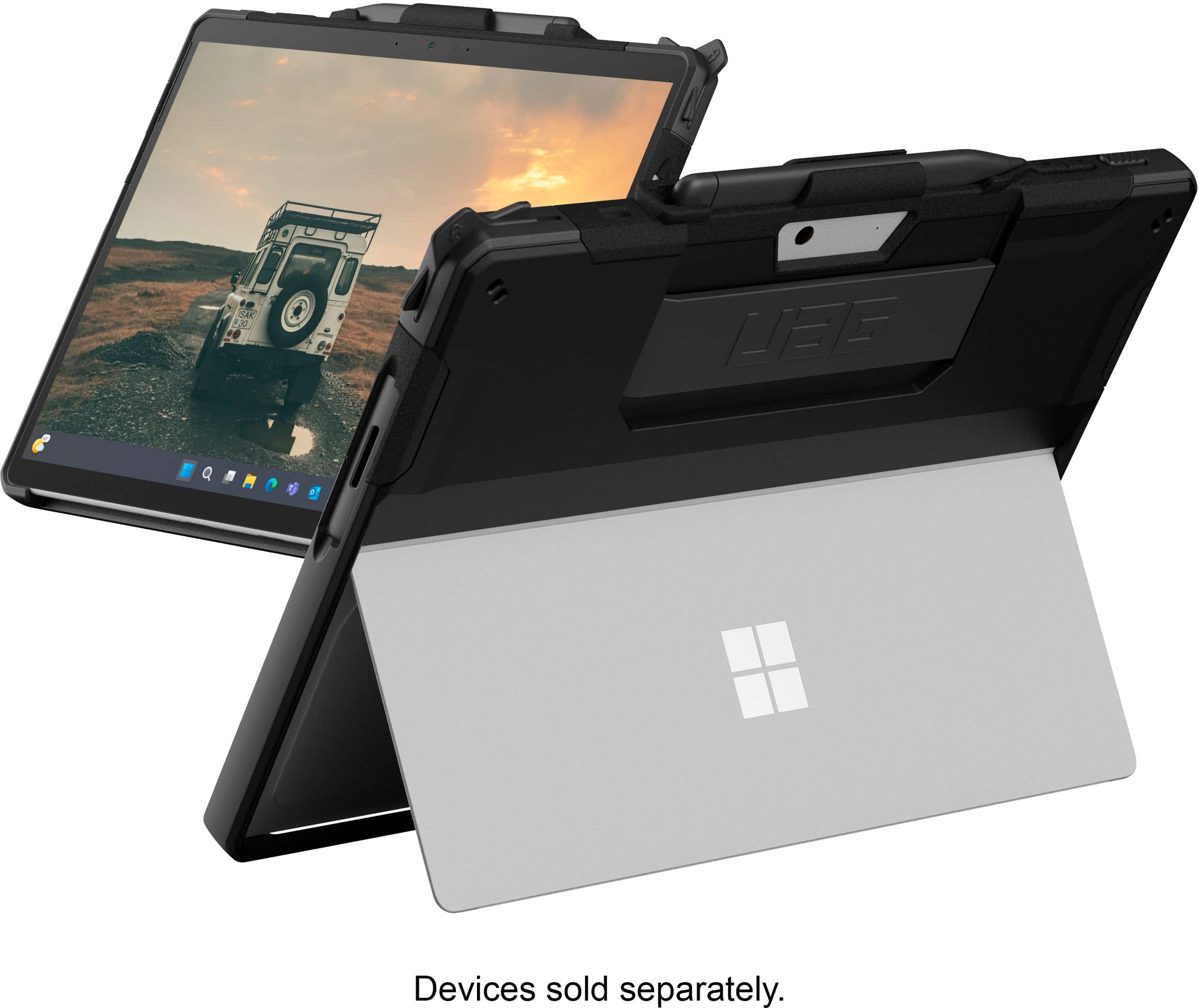 Front. UAG - Microsoft Surface Pro 10/9 Next Scout w/ Hand Strap - Black.