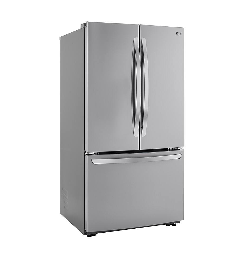 Angle. LG - 28.7 Cu. Ft. 3-Door French Door Refrigerator with Ice Plus - Stainless Steel.