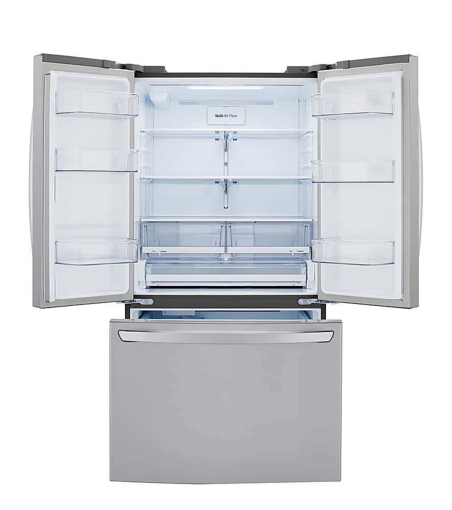 Alt View 3. LG - 28.7 Cu. Ft. 3-Door French Door Refrigerator with Ice Plus - Stainless Steel.
