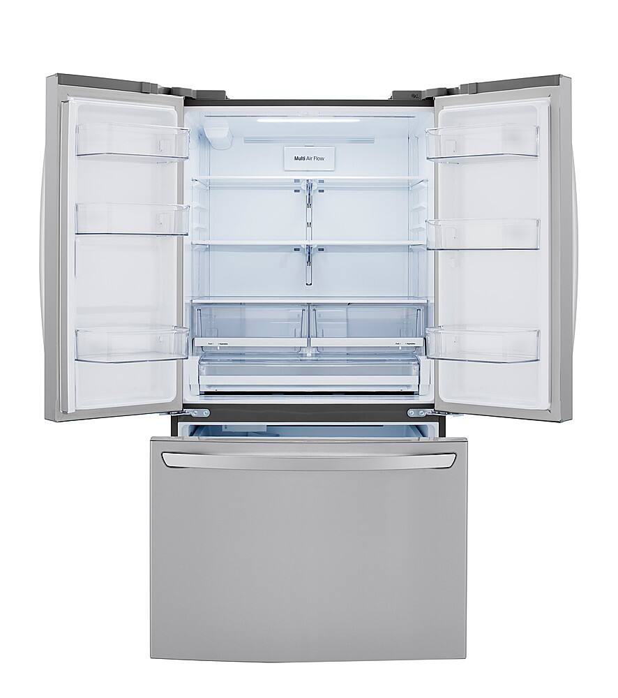 Alt View 3. LG - 28.7 Cu. Ft. 3-Door French Door Refrigerator with Ice Plus - Stainless Steel.