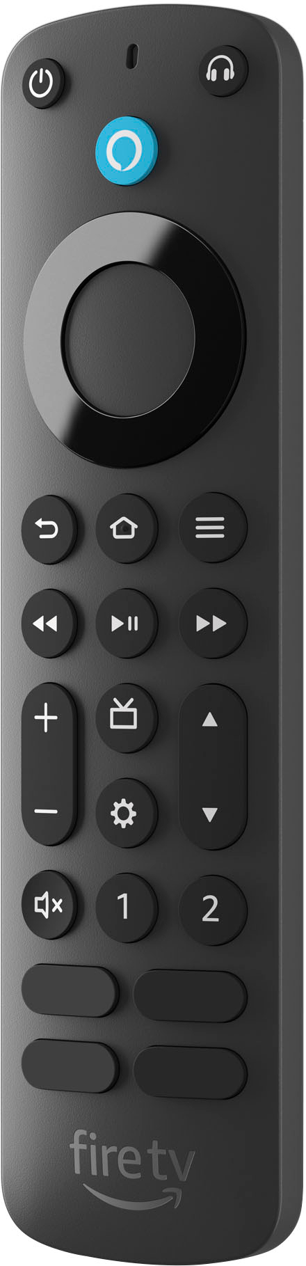Angle View: Amazon - Alexa Voice Remote Pro 2022 with Remote Finder  TV Controls  Backlit Buttons and requires compatible Fire TV device - Black