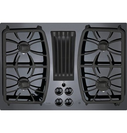 GE Profile - 30" Built-In Gas Cooktop with 4 burners and Downdraft Vent - Black