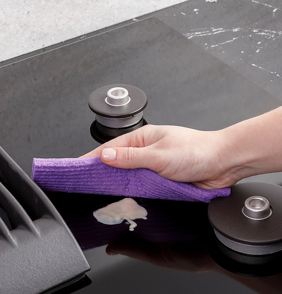 Alt View 14. GE Profile - 30" Built-In Gas Cooktop with 4 burners and Downdraft Vent - Black.