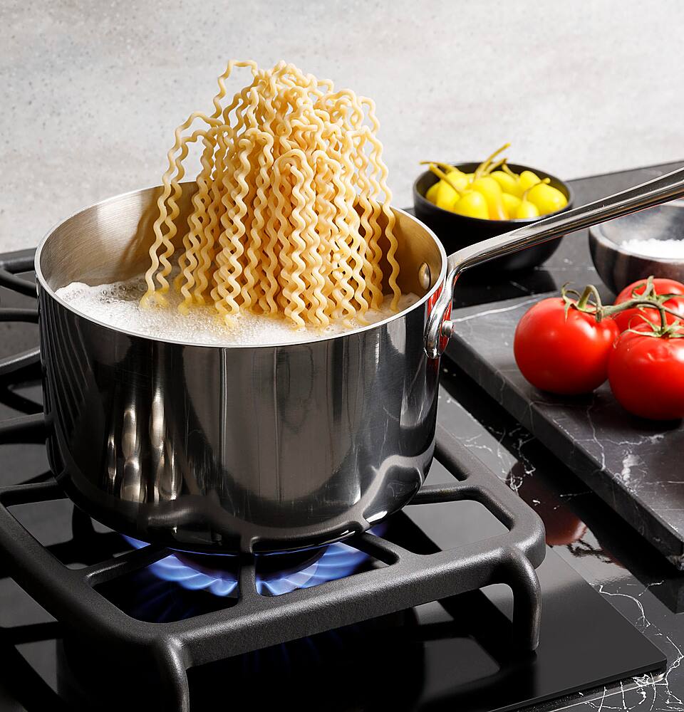 Alt View 17. GE Profile - 30" Built-In Gas Cooktop with 4 burners and Downdraft Vent - Black.