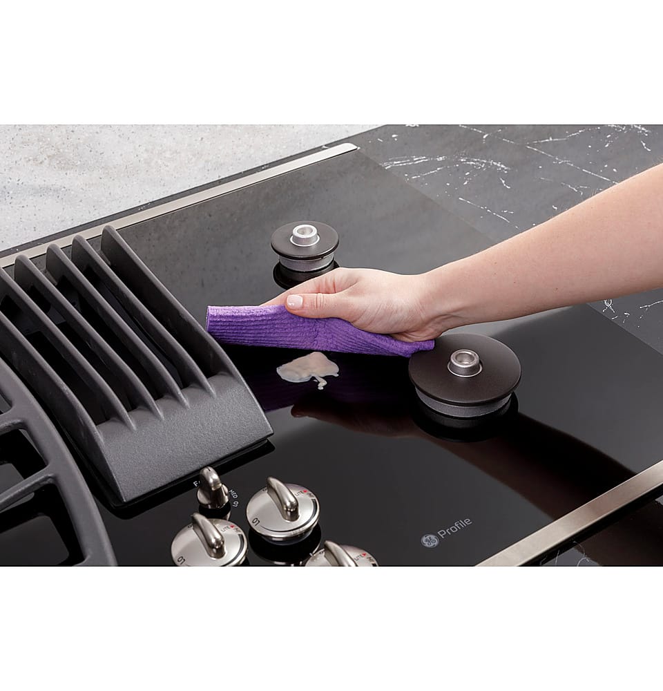 Alt View 11. GE Profile - 30" Built-In Gas Cooktop with 4 burners and Downdraft Vent - Stainless steel.