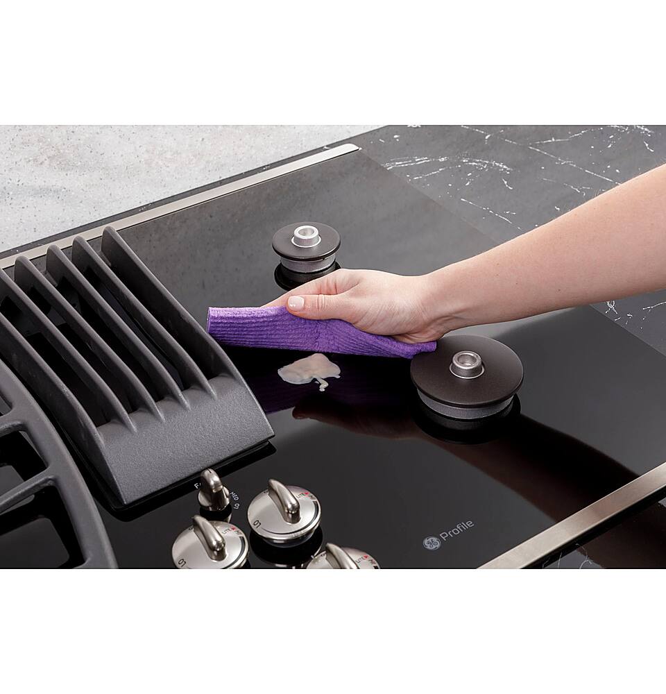 Alt View 11. GE Profile - 30" Built-In Gas Cooktop with 4 burners and Downdraft Vent - Stainless steel.