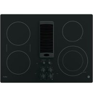 GE Profile - 30" Built-In Electric Cooktop with 4 Burners - Black - Front_Zoom
