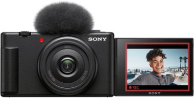 Sony - ZV-1F Vlog Camera for Content Creators and Vloggers - Black - Front_Zoom