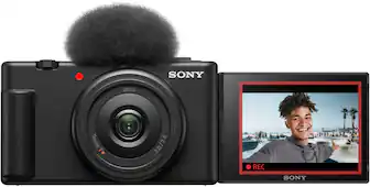 Sony - ZV-1F Vlog Camera for Content Creators and Vloggers - Black