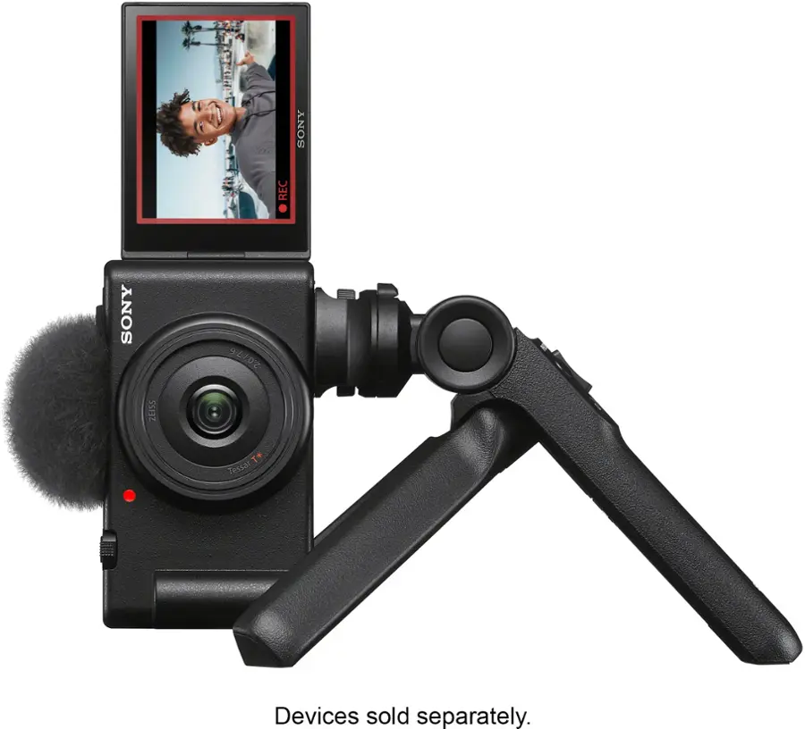 Alt View 17. Sony - ZV-1F Vlog Camera for Content Creators and Vloggers - Black.