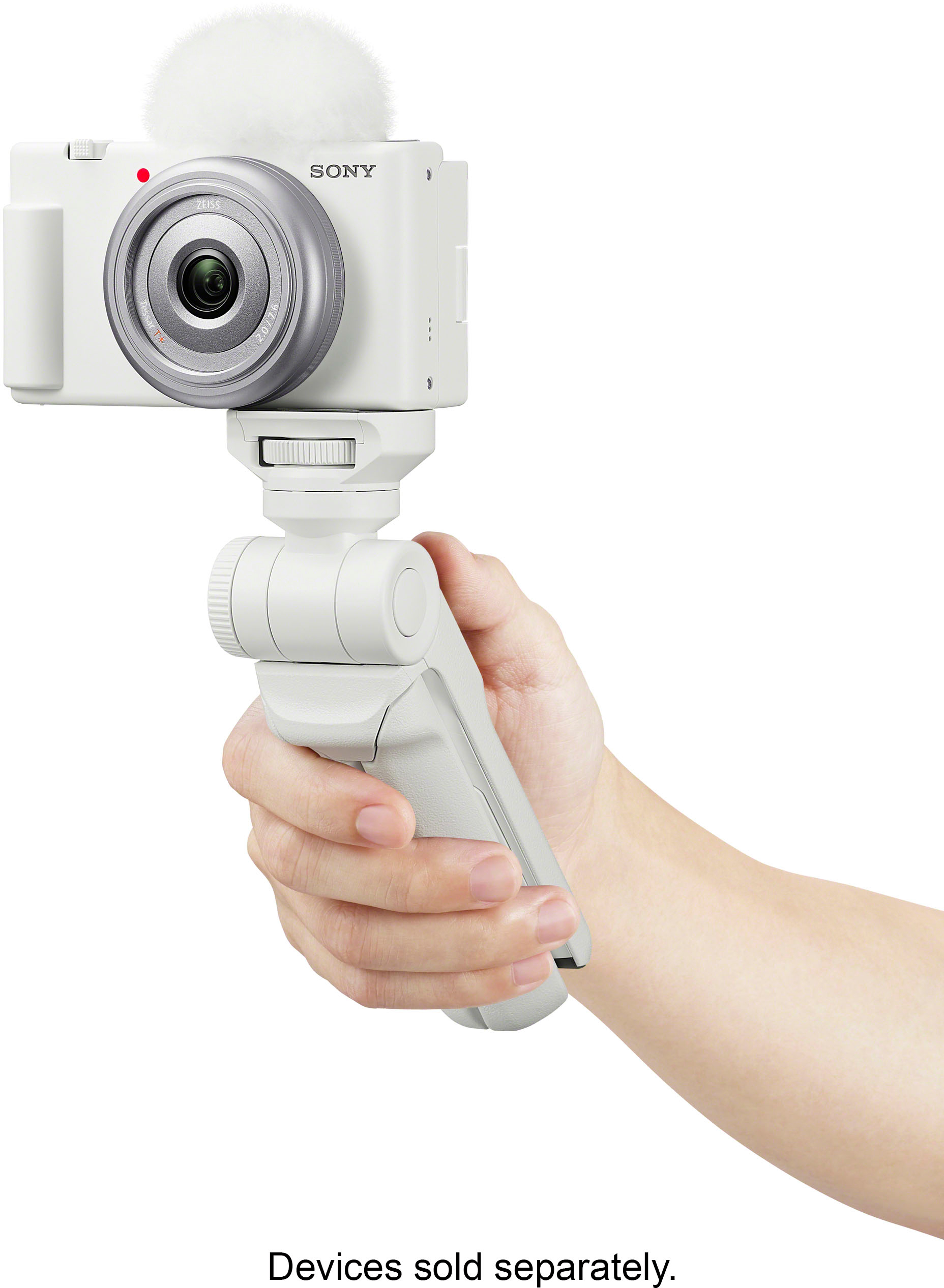 Sony ZV-1F - Digital camera - compact - 20.1 MP - 4K / 30 fps - ZEISS -  Wi-Fi, Bluetooth - white 