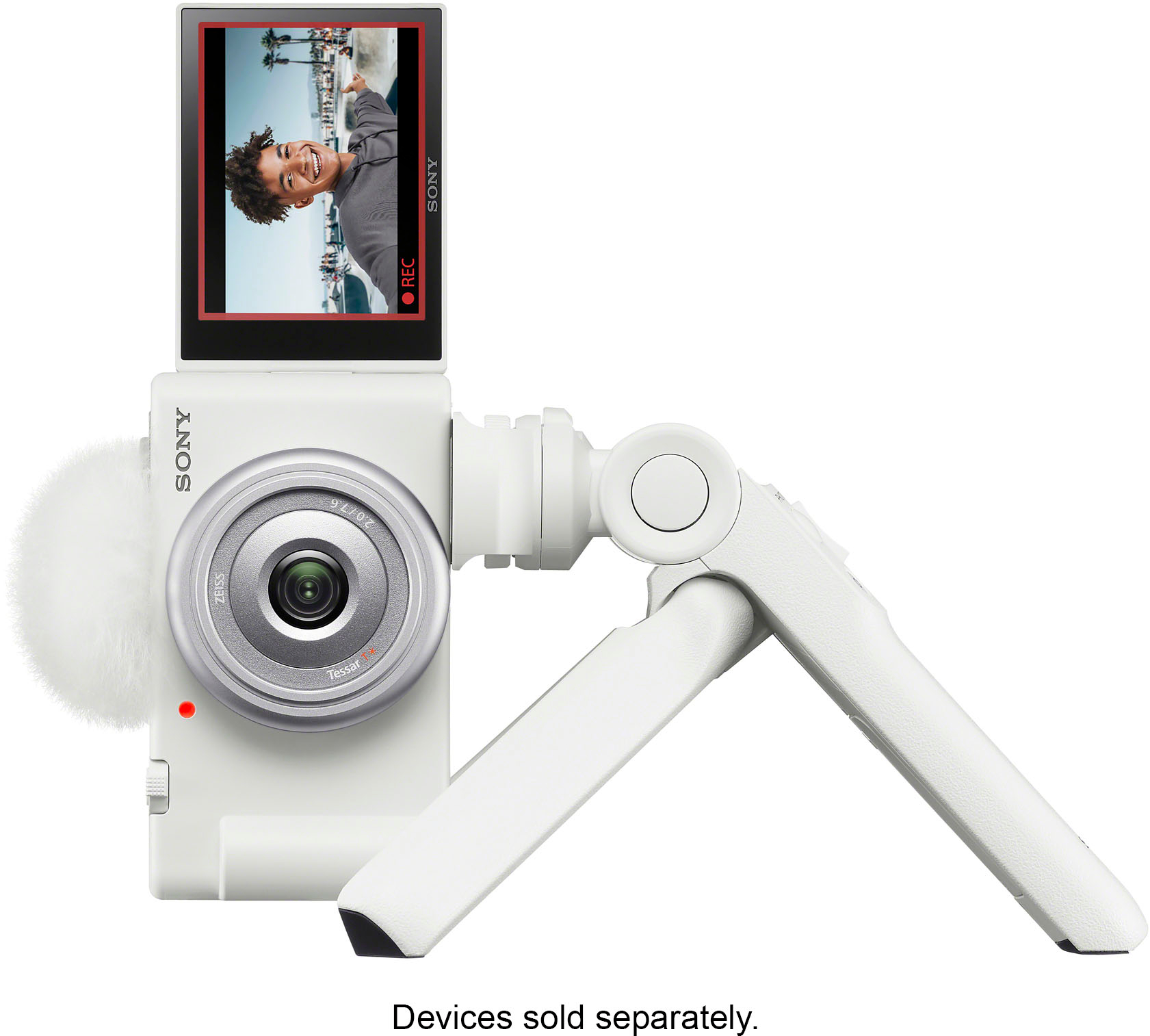 Sony ZV-1F Vlogging Camera (White) with Sony Vlogger's Accessory KIT  (ACC-VC1)