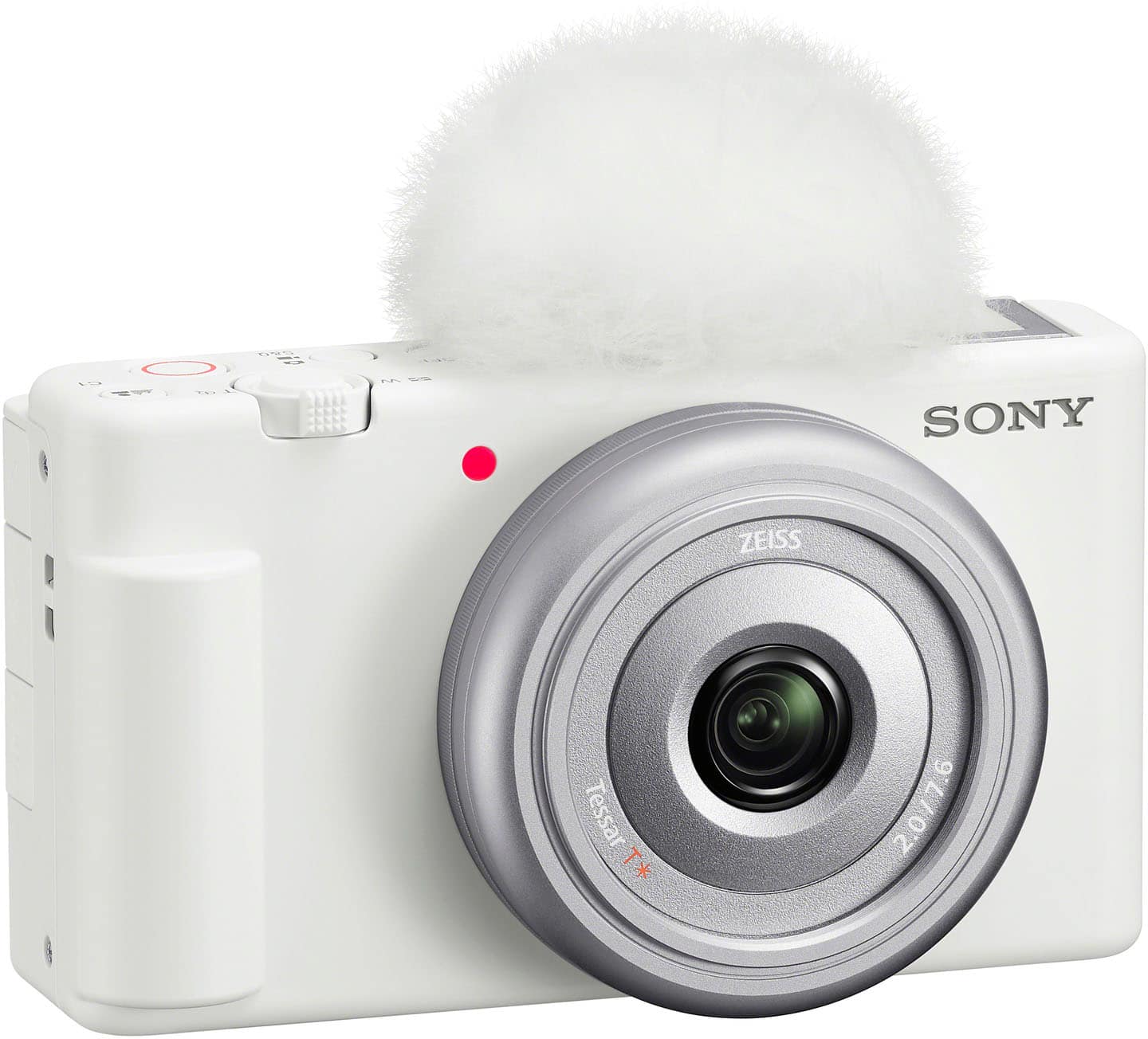 Alt View 18. Sony - ZV-1F Vlog Camera for Content Creators and Vloggers - White.
