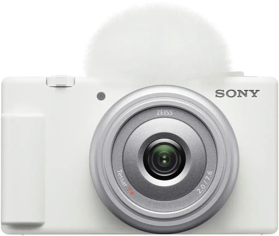 Alt View 1. Sony - ZV-1F Vlog Camera for Content Creators and Vloggers - White.