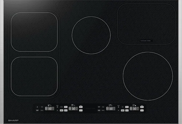 Sharp - 30" Built-In Induction Cooktop Side Accessories Included - Black