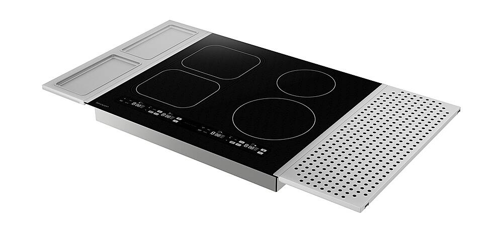 Angle. Sharp - 24" Built-In Induction Cooktop Side Accessories Included - Black.