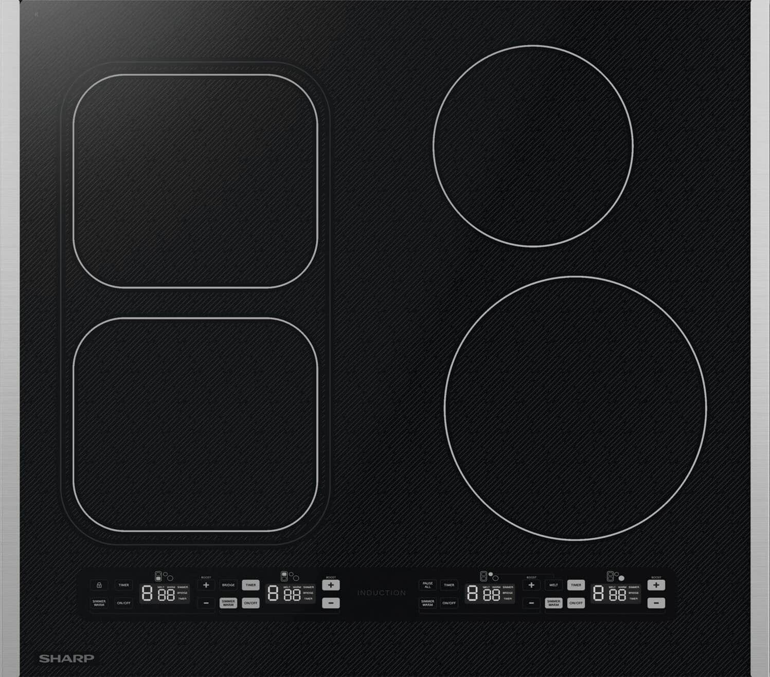 Front. Sharp - 24" Built-In Induction Cooktop Side Accessories Included - Black.