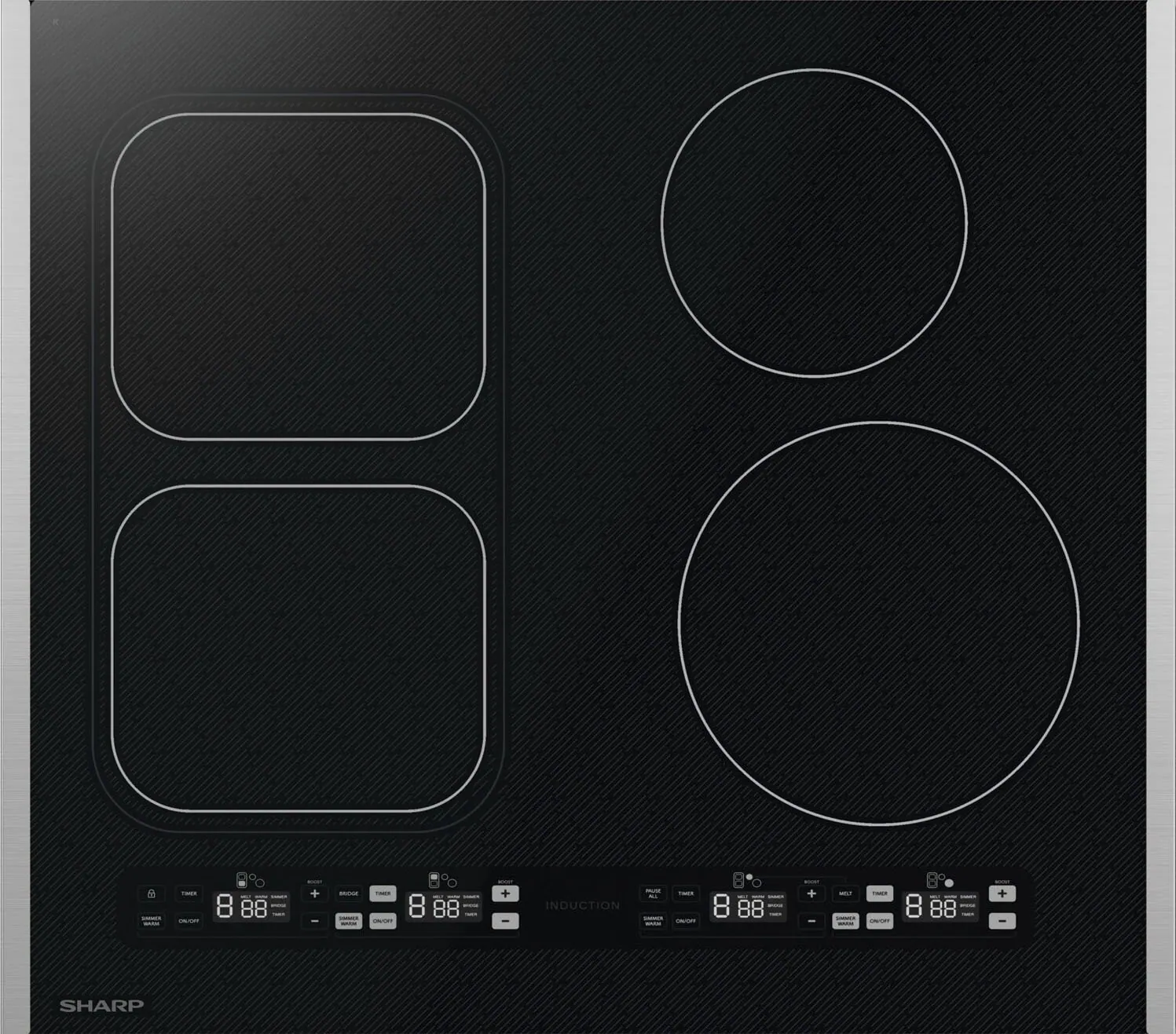 Sharp - 24" Built-In Induction Cooktop Side Accessories Included - Black