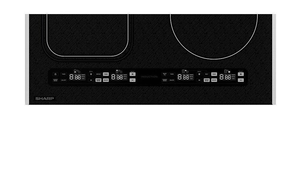 The text on the image reads:
"Ch 8 88 + - - ONORT 8 88 + I INDUCTION - - C 88 + - - i CNR - + SHARP"
This text appears to be a combination of various appliance settings, possibly related to a stove or oven. The text is not grouped or corrected, but it can be interpreted as a series of instructions or settings for an appliance.