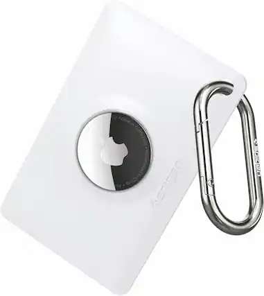 Angle. Spigen - AirFit Card Case for Apple Airtag - White.