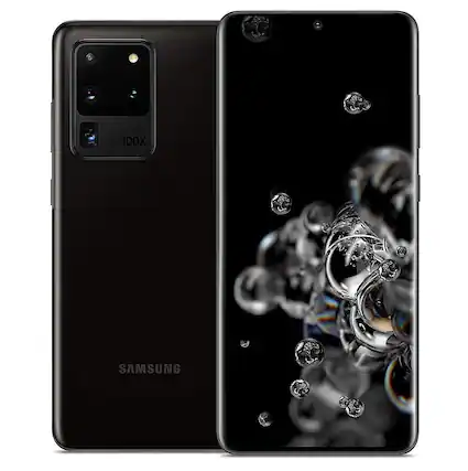 Front. Samsung - Pre-Owned Galaxy S20 Ultra 5G 128GB (Unlocked) - Cosmic Black.