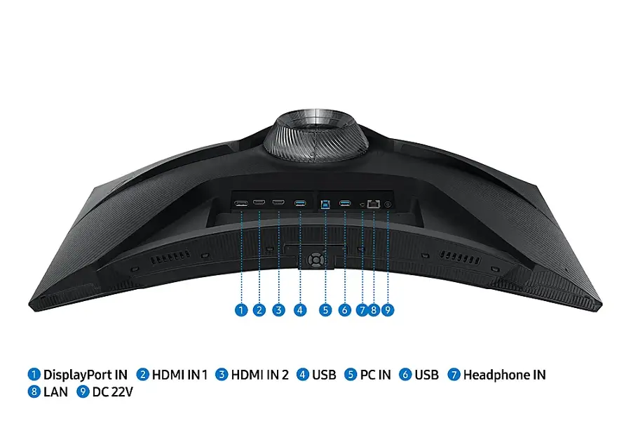 Alt View 27. Samsung - Odyssey G6 27” Curved QHD FreeSync Premium Pro Smart 240Hz 1ms Gaming Monitor with HDR600 (DisplayPort, HDMI, USB 3.0) - Black.