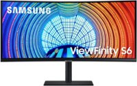 Samsung - ViewFinity S6  34" Ultra Wide 1000R Curved QHD FreeSync Monitor with HDR10 (DisplayPort, HDMI, USB, USB-C) - Black - Front_Zoom