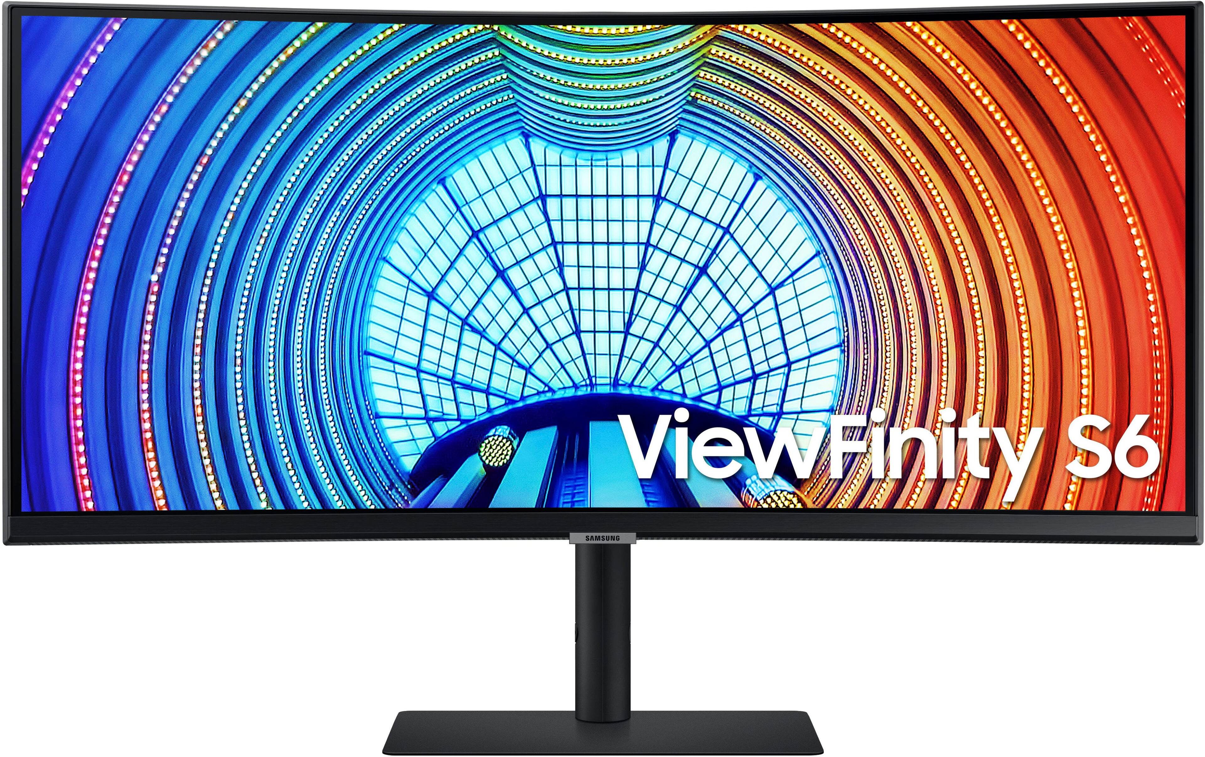 Alt View 38. Samsung - ViewFinity S6 34" Ultra Wide 1000R Curved QHD FreeSync Monitor with HDR10 (DisplayPort, HDMI, USB, USB-C) - Black.