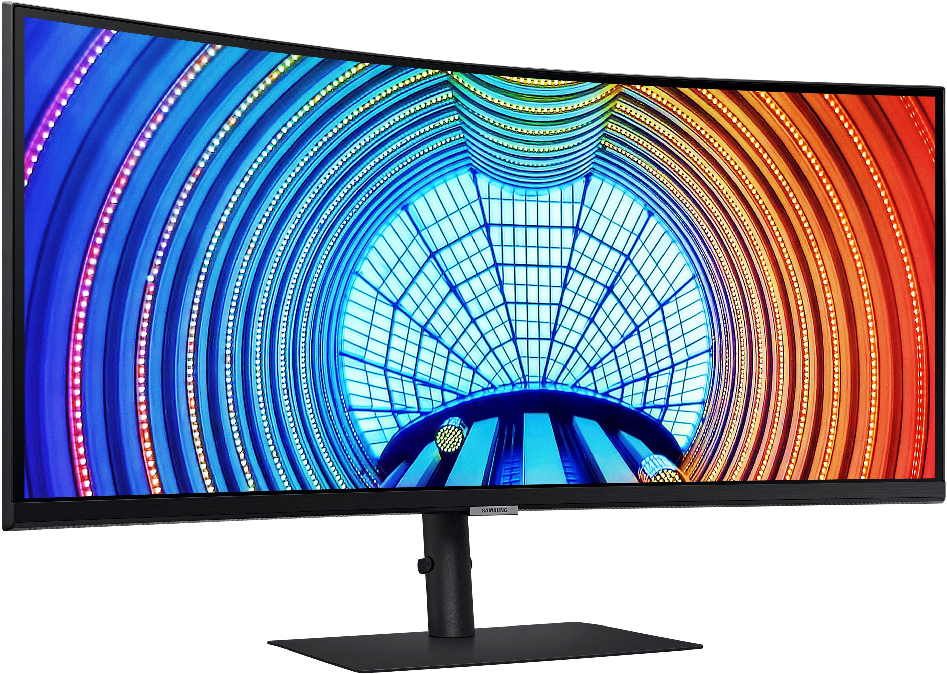 Alt View 11. Samsung - ViewFinity S6 34" Ultra Wide 1000R Curved QHD FreeSync Monitor with HDR10 (DisplayPort, HDMI, USB, USB-C) - Black.
