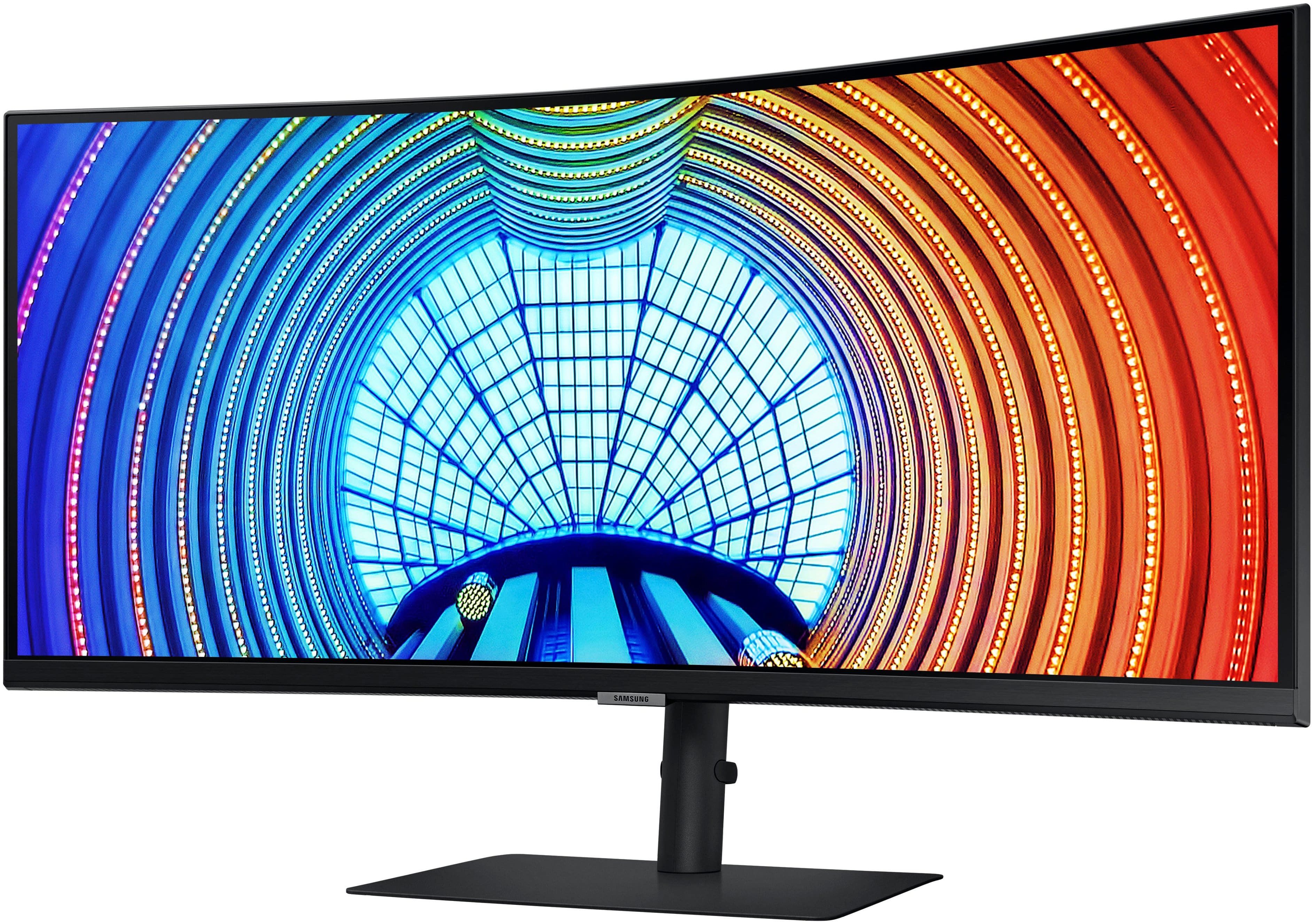Alt View 12. Samsung - ViewFinity S6 34" Ultra Wide 1000R Curved QHD FreeSync Monitor with HDR10 (DisplayPort, HDMI, USB, USB-C) - Black.