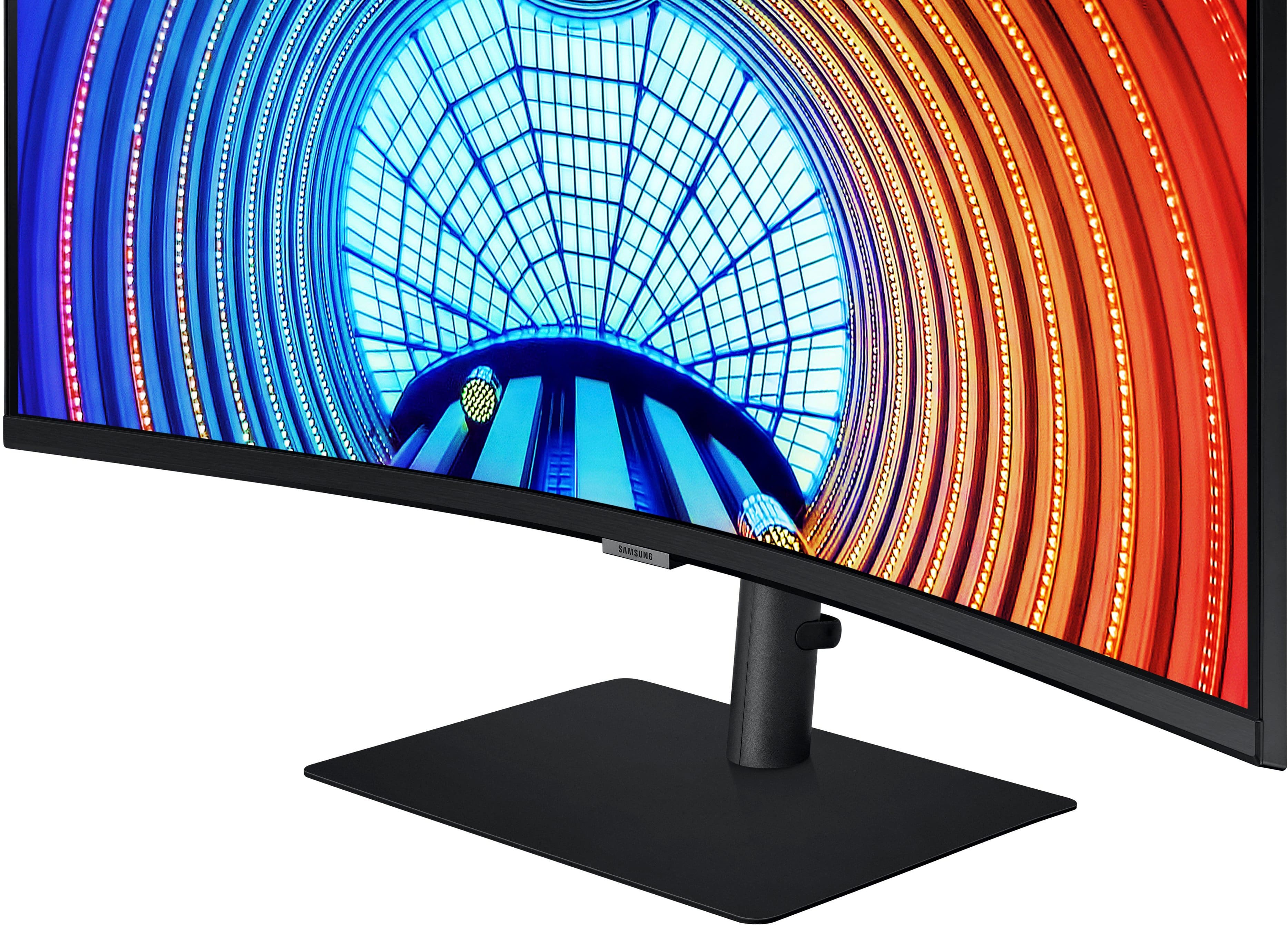 Alt View 13. Samsung - ViewFinity S6 34" Ultra Wide 1000R Curved QHD FreeSync Monitor with HDR10 (DisplayPort, HDMI, USB, USB-C) - Black.