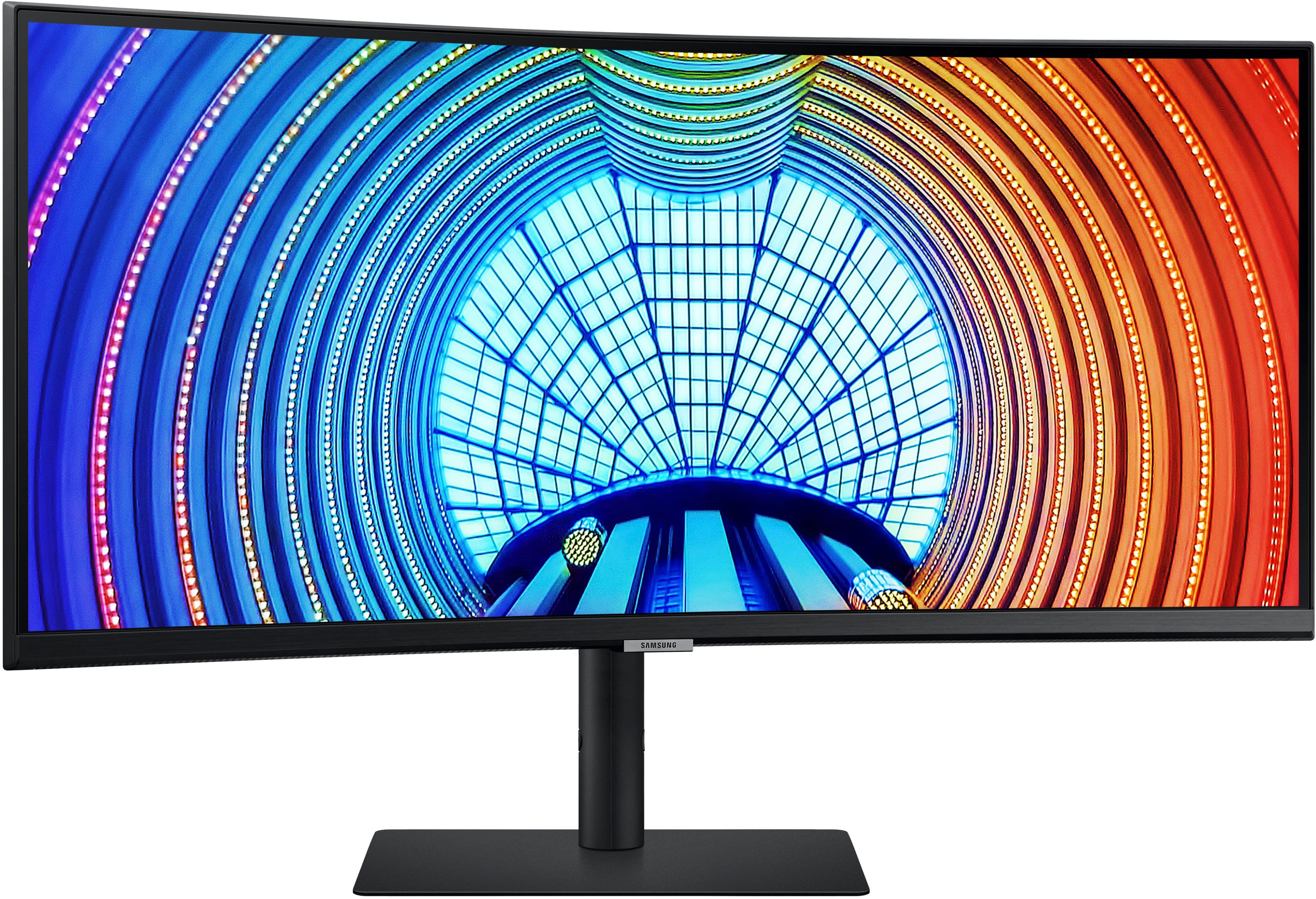 Alt View 23. Samsung - ViewFinity S6 34" Ultra Wide 1000R Curved QHD FreeSync Monitor with HDR10 (DisplayPort, HDMI, USB, USB-C) - Black.