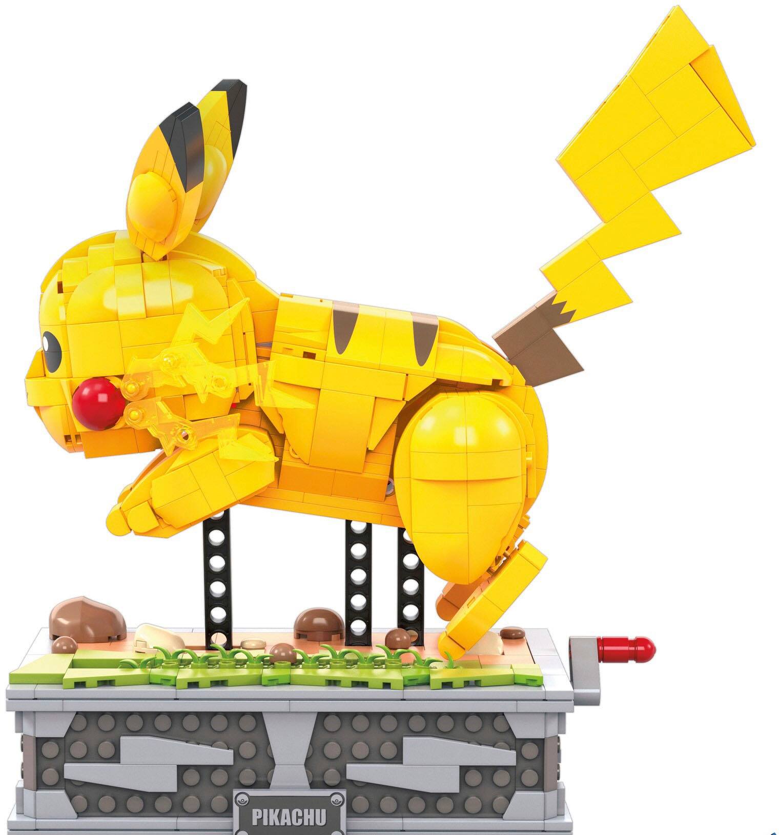 Alt View 14. Pokémon - MEGA Pokémon Motion Pikachu Building Brick Set with Mechanized Motion - Yellow.