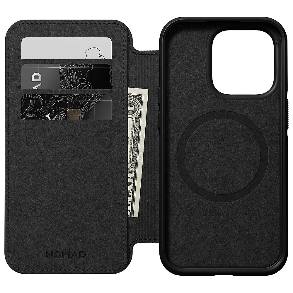 Best Buy Nomad Leather Folio Case Apple iPhone 14 Pro Black 51277VRP