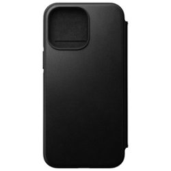Nomad - Leather Folio Case Apple iPhone 14 Pro Max - Black - Front_Zoom