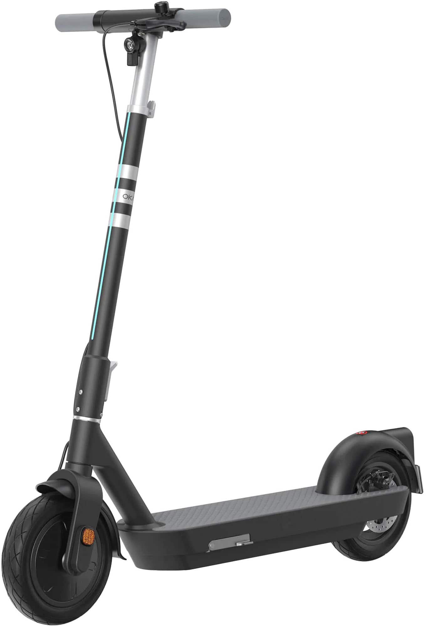 Front. OKAI - NEON Pro Foldable Electric Scooter w/ 50 Miles Max Operating Range & 20 mph Max Speed - Black.