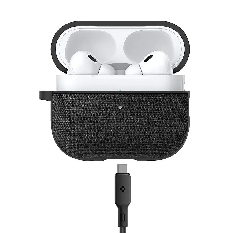 Alt View 19. Spigen - Urban Fit Case for Apple Airpods Pro (2nd generation) - Black.
