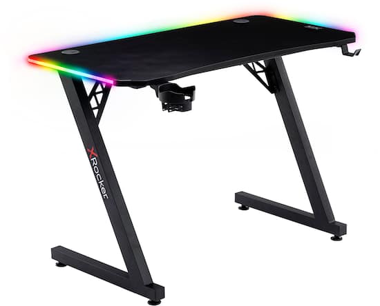 X Rocker Cobra Gaming Desk with RGB Lighting Black 725601