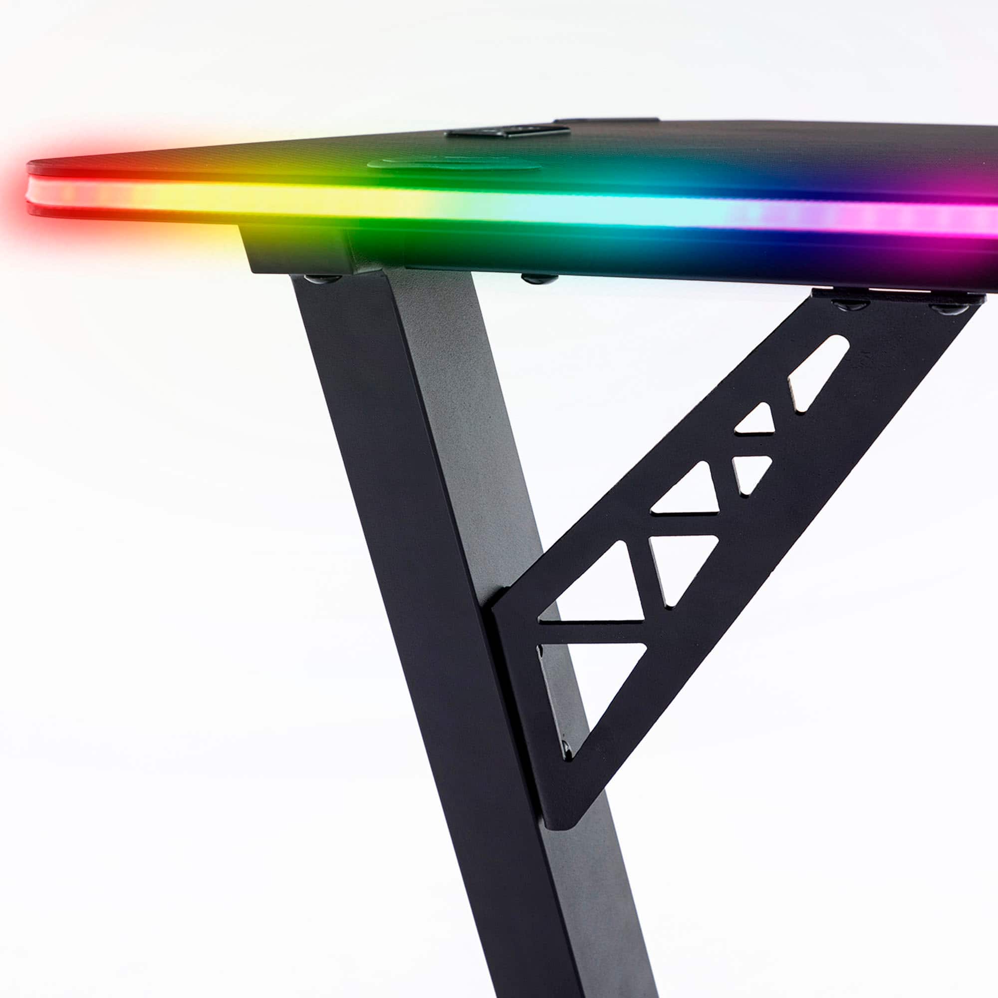 Alt View 18. X Rocker - Cobra Gaming Desk with RGB Lighting - Black.