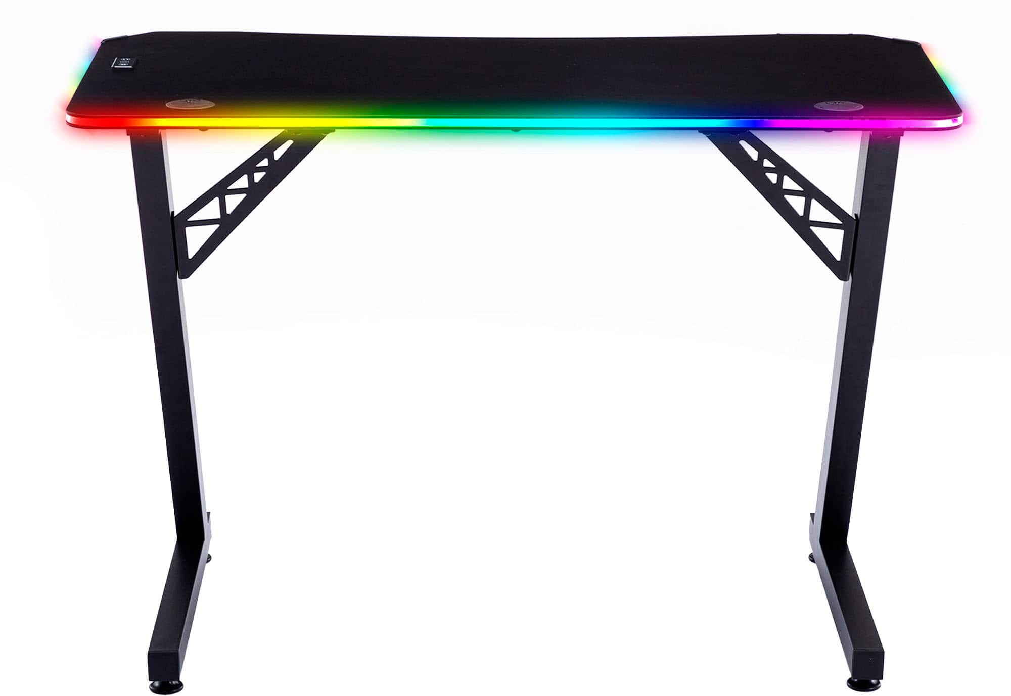 Left. X Rocker - Cobra Gaming Desk with RGB Lighting - Black.