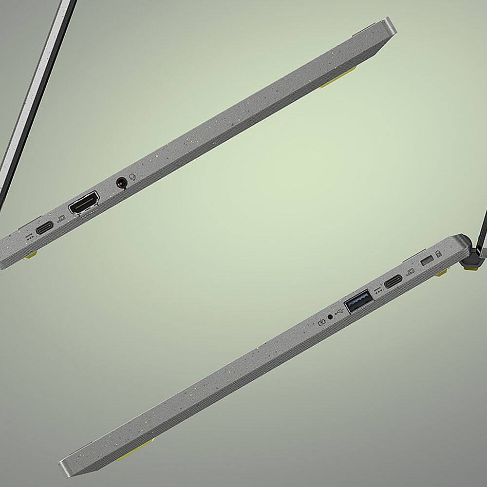 Left. Acer - Vero 514 Chromebook Green PC Laptop - 14" FHD IPS - Intel Core i3 -1215U - 8GB LPDDRX Memory - 128GB SSD - Gray.