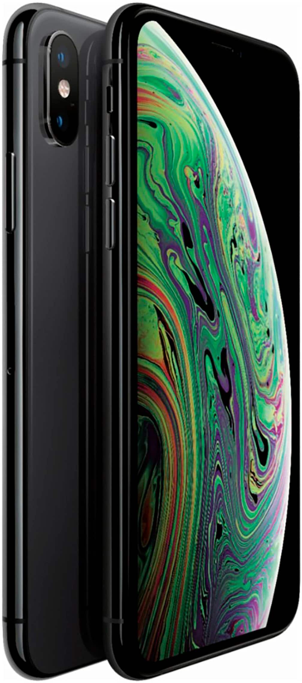 Front. Apple - Pre-Owned iPhone XS 64GB (Unlocked) - Space Gray.