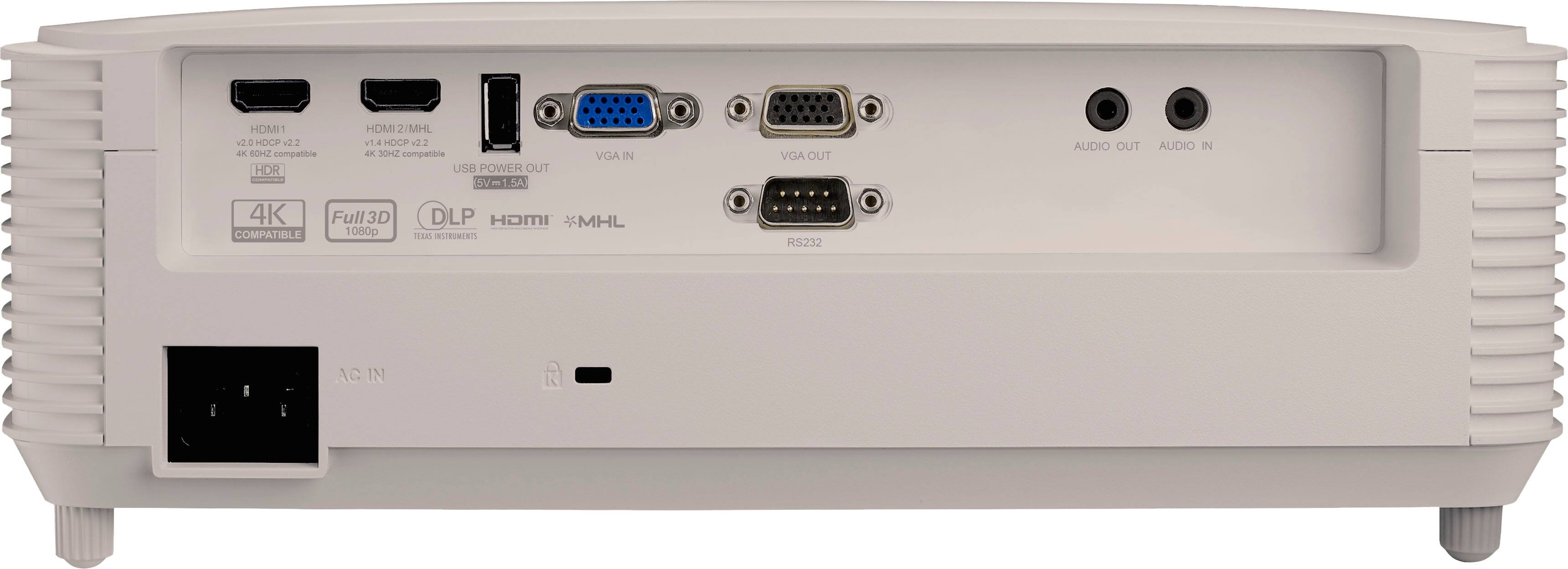 Back. Optoma - HD39HDRx 1080p Home Theater Projector with High Dynamic Range - white.