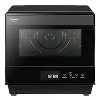Panasonic - HomeCHEF .7 Cu. Ft. 7-in-1 Compact Oven with Steam and Convection - Black - Front_Zoom