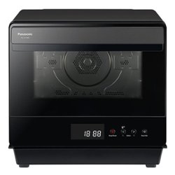 Panasonic - HomeCHEF .7 Cu. Ft. 7-in-1 Compact Oven with Steam and Convection - Black - Front_Zoom