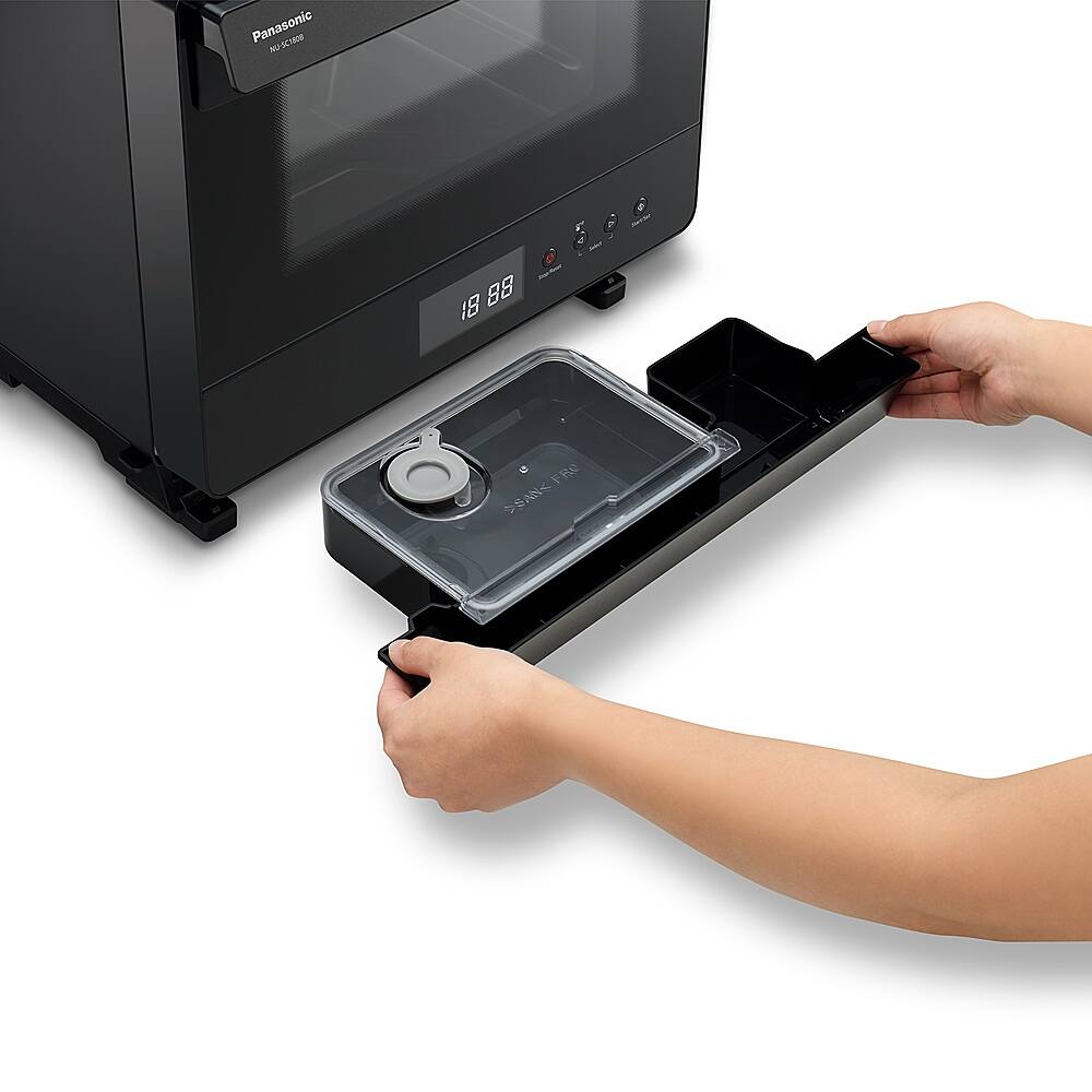 Alt View 1. Panasonic - HomeCHEF .7 Cu. Ft. 7-in-1 Compact Oven with Steam and Convection - Black.